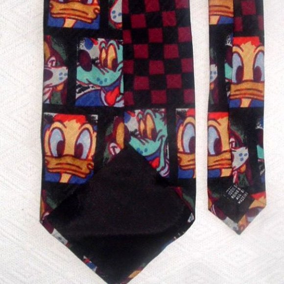 Mickey Mouse ltd ed Italy silk tie donald duck goofy disney character - Picture 3 of 3